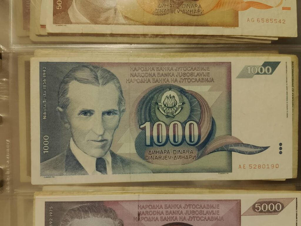 Novcanica sa likom Nikole Tesle iz 1990. godine