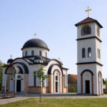 Orthodox church with slender bell tower
